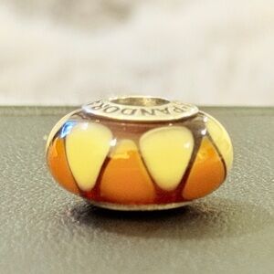 Pandora Brown Orange and Cream Charm